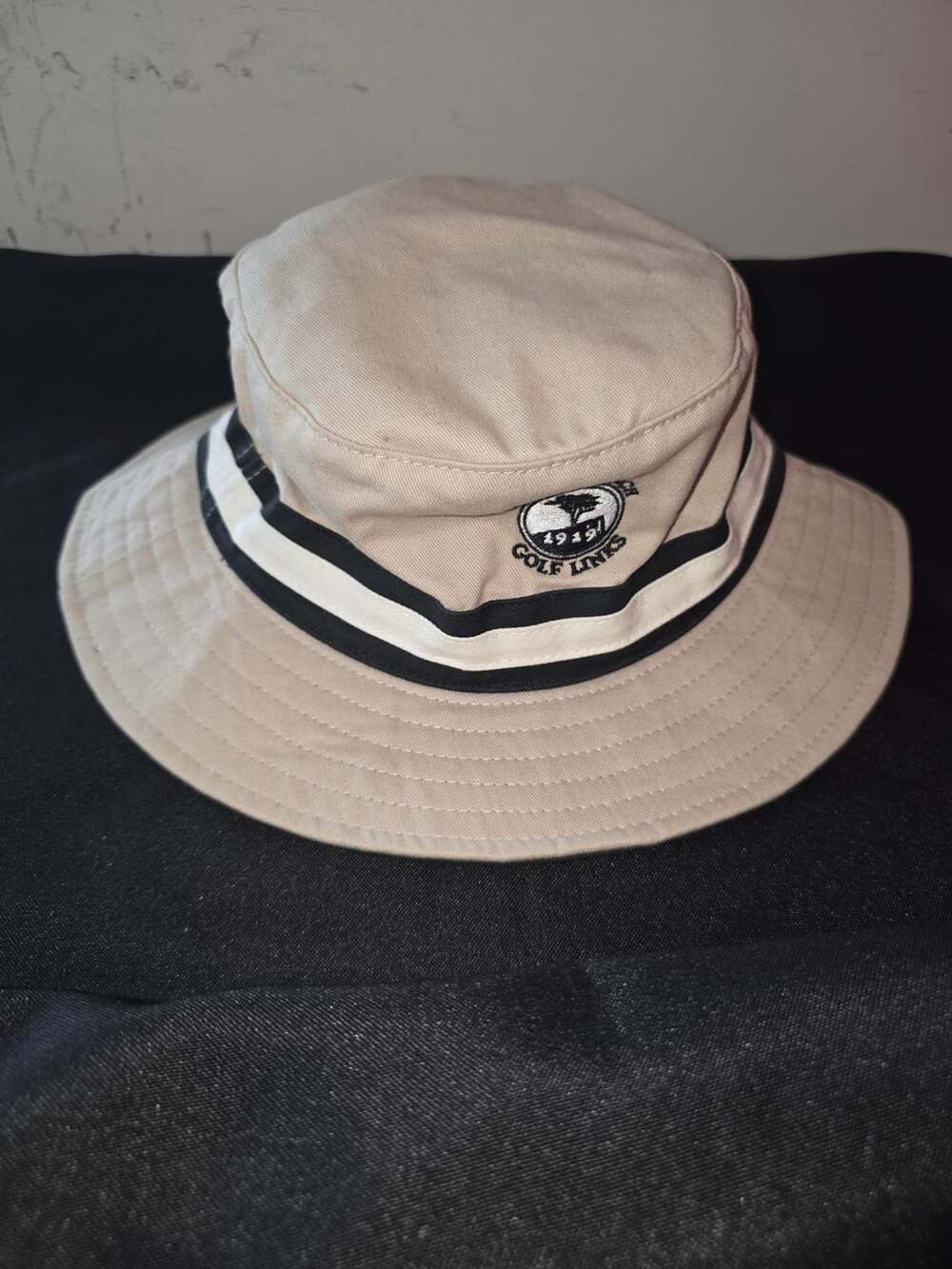 The Nicklaus Pebble Beach Golf Links Tan Cotton Bucket Hat Size S/M